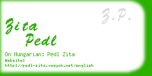 zita pedl business card